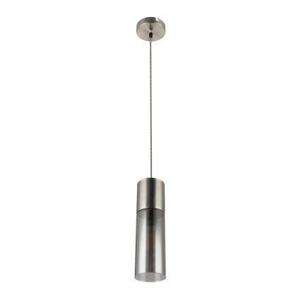Globo - Pendel 1xE27/25W/230V diameter 10,5 cm mat krom