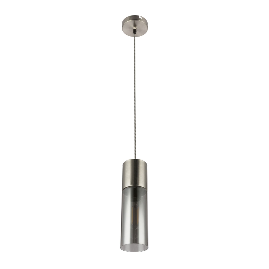 Globo - Pendel 1xE27/25W/230V diameter 10,5 cm mat krom