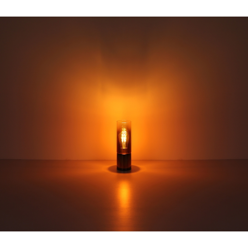 Globo - Bordlampe m. touch-funktion 1xE27/25W/230V diameter 9 cm sort/kobber