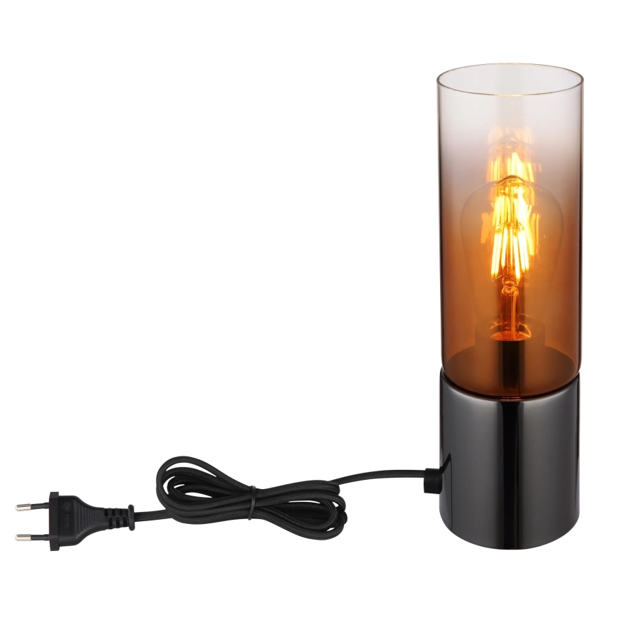 Globo - Bordlampe m. touch-funktion 1xE27/25W/230V diameter 9 cm sort/kobber