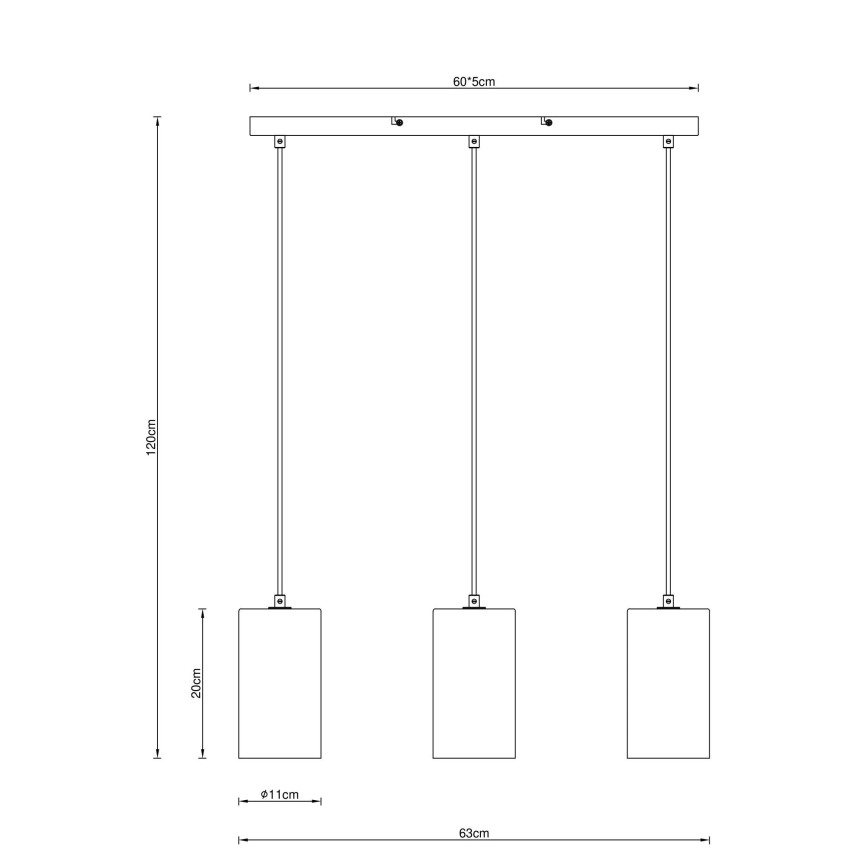 Globo - Pendel 3xE14/25W/230V sort