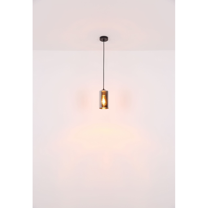 Globo - Pendel 1xE27/25W/230V diameter 11 cm sort