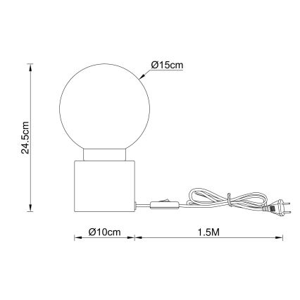 Globo - Bordlampe 1xE14/25W/230V sort