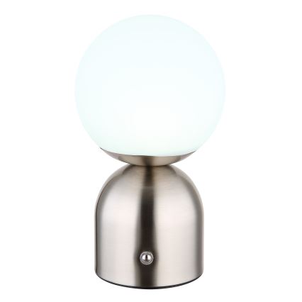Globo - LED bordlampe m. touch-funktion dæmpbar LED/2,5W/3,7V 2700K/4000K/6500K 1800 mAh USB mat krom