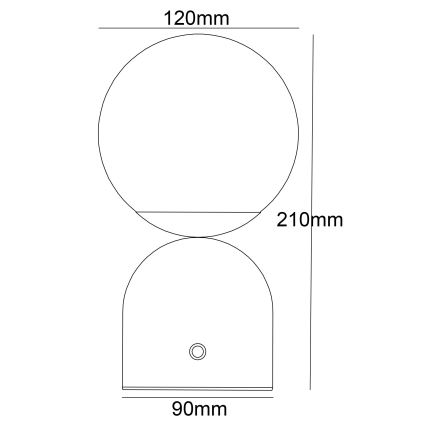 Globo - LED bordlampe m. touch-funktion dæmpbar LED/2W/5V 2700/4000/65000K 1800 mAh sort