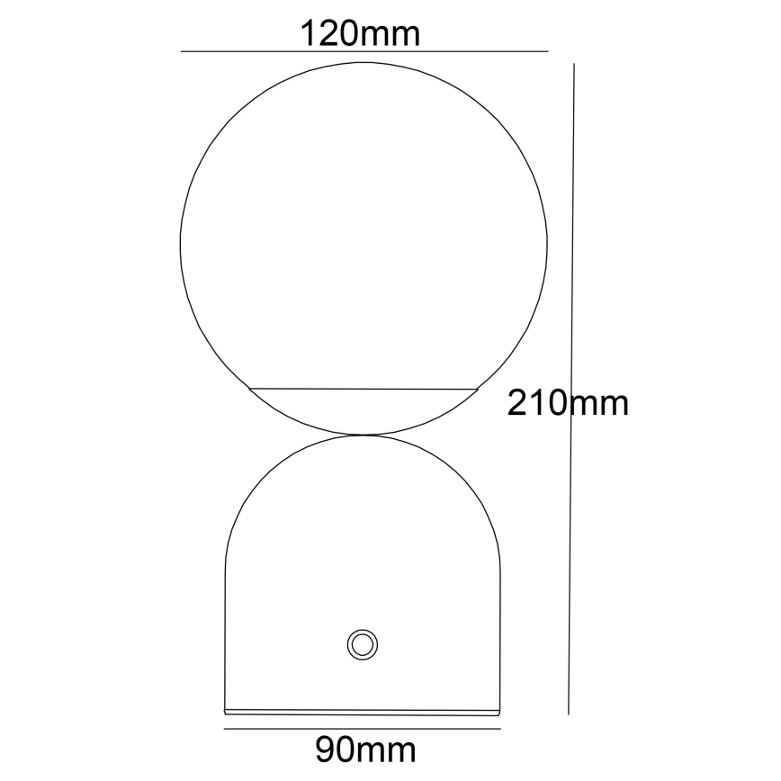 Globo - LED bordlampe m. touch-funktion dæmpbar LED/2W/5V 2700/4000/65000K 1800 mAh sort