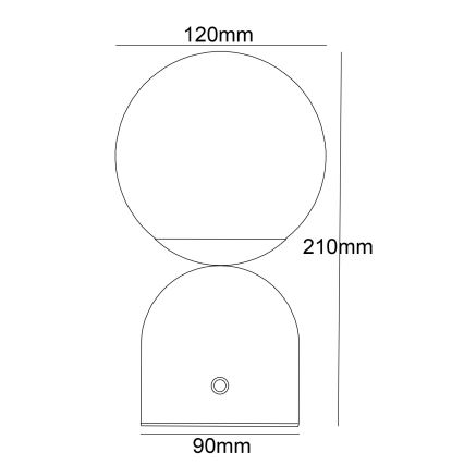 Globo - LED bordlampe m. touch-funktion dæmpbar LED/2W/5V 2700/4000/6500K 1800 mAh hvid