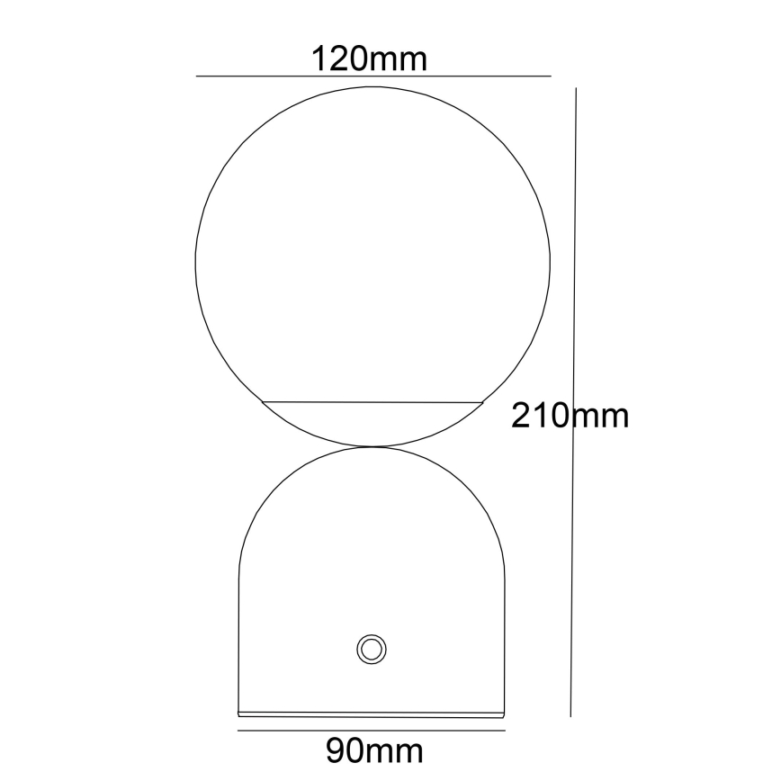 Globo - LED bordlampe m. touch-funktion dæmpbar LED/2W/5V 2700/4000/6500K 1800 mAh hvid