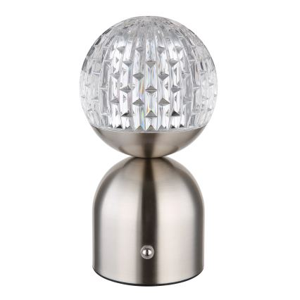 Globo - LED bordlampe m. touch-funktion dæmpbar LED/2,5W/3,7V 2700/4000/6500K 1800 mAh USB mat krom