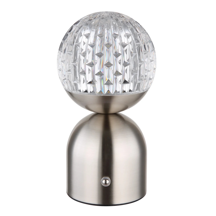 Globo - LED bordlampe m. touch-funktion dæmpbar LED/2,5W/3,7V 2700/4000/6500K 1800 mAh USB mat krom