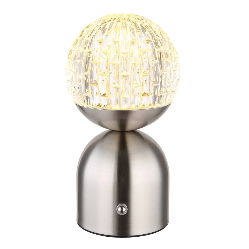 Globo - LED bordlampe m. touch-funktion dæmpbar LED/2,5W/3,7V 2700/4000/6500K 1800 mAh USB mat krom