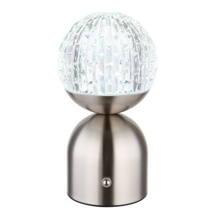 Globo - LED bordlampe m. touch-funktion dæmpbar LED/2,5W/3,7V 2700/4000/6500K 1800 mAh USB mat krom
