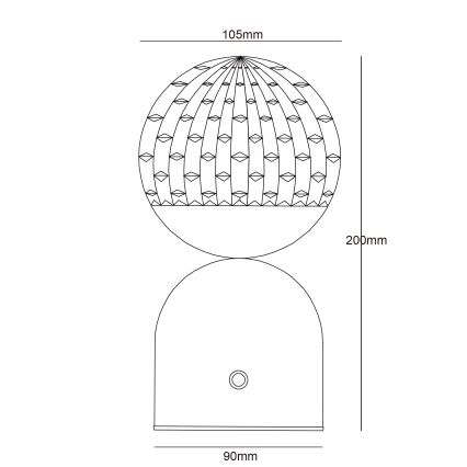 Globo - LED bordlampe m. touch-funktion dæmpbar LED/2W/5V 2700/4000/6500K 1800 mAh sort