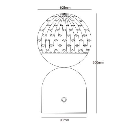 Globo - LED bordlampe m. touch-funktion dæmpbar LED/2W/5V 2700/4000/65000K 1800 mAh hvid