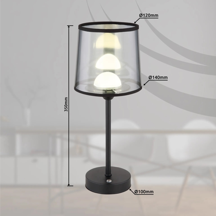 Globo - Genopladelig LED bordlampe m. touch-funktion dæmpbar LED/2,5W/3,7V 2700/4000/6500K 1800 mAh sort