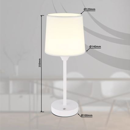 Globo - Genopladelig LED bordlampe m. touch-funktion dæmpbar LED/2,5W/3,7V 2700/4000/6500K 1800 mAh hvid