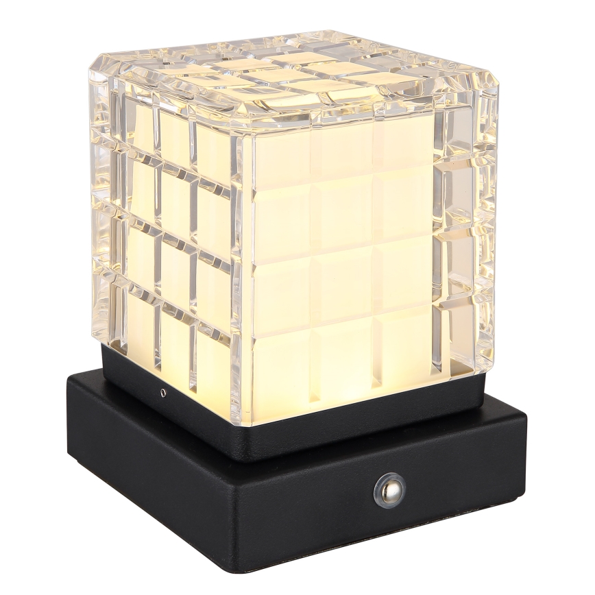 Globo - LED bordlampe m. touch-funktion dæmpbar LED/2,5W/3,7V 2700K/4000K/6500K 1800 mAh USB sort