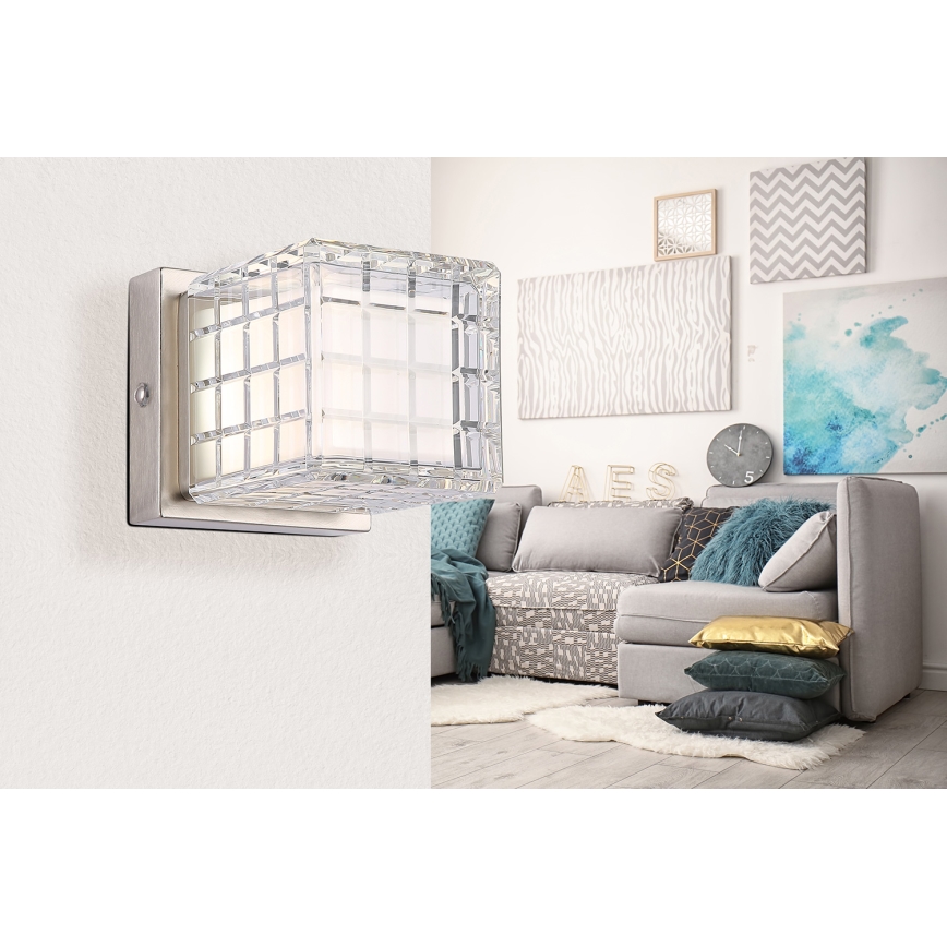 Globo - LED bordlampe m. touch-funktion dæmpbar LED/2,5W/3,7V 2700K/4000K/6500K 1800 mAh USB mat krom