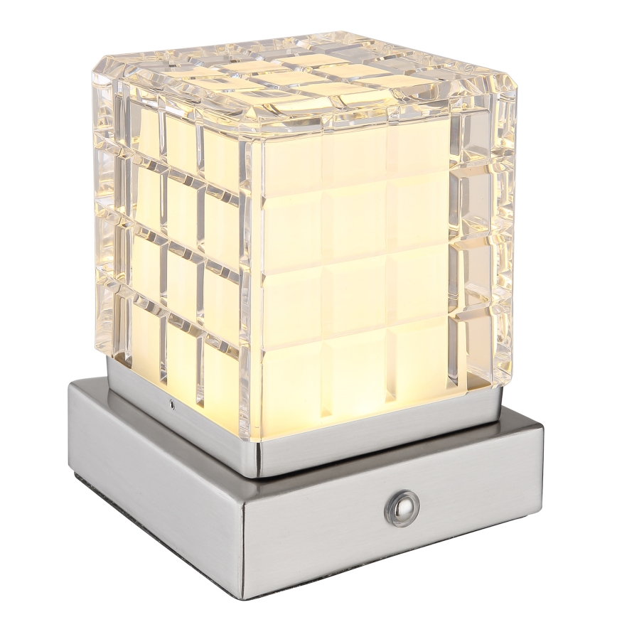 Globo - LED bordlampe m. touch-funktion dæmpbar LED/2,5W/3,7V 2700K/4000K/6500K 1800 mAh USB mat krom