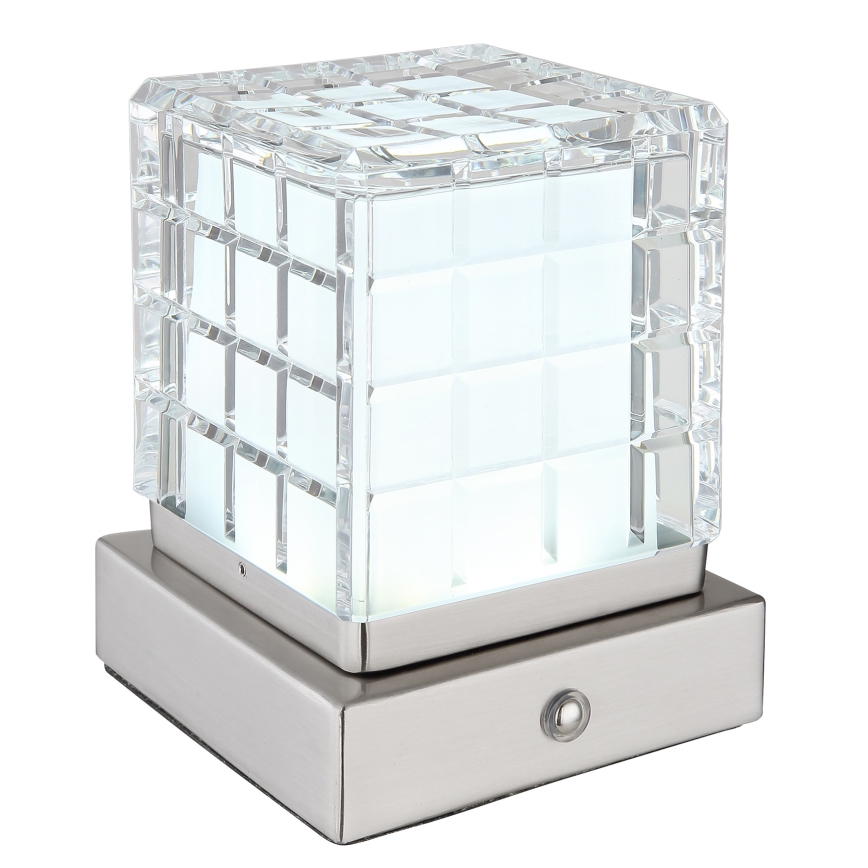 Globo - LED bordlampe m. touch-funktion dæmpbar LED/2,5W/3,7V 2700K/4000K/6500K 1800 mAh USB mat krom