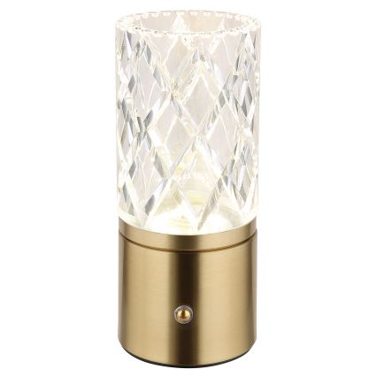 Globo - LED bordlampe m. touch-funktion dæmpbar LED/2,5W/3,7V 2700K/4000K/6500K 1800 mAh USB guldfarvet