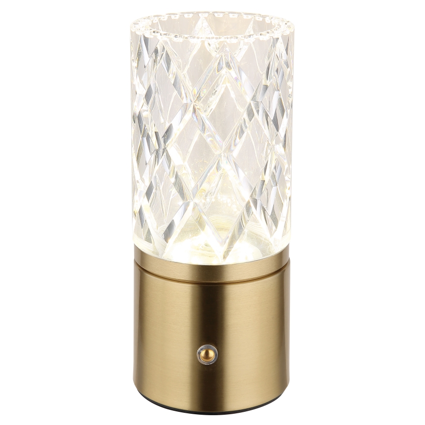 Globo - LED bordlampe m. touch-funktion dæmpbar LED/2,5W/3,7V 2700K/4000K/6500K 1800 mAh USB guldfarvet