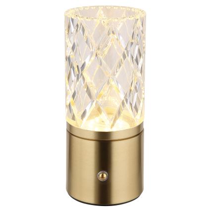 Globo - LED bordlampe m. touch-funktion dæmpbar LED/2,5W/3,7V 2700K/4000K/6500K 1800 mAh USB guldfarvet