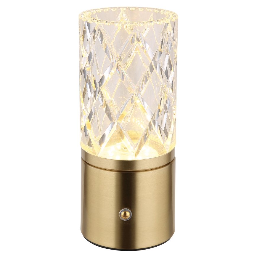 Globo - LED bordlampe m. touch-funktion dæmpbar LED/2,5W/3,7V 2700K/4000K/6500K 1800 mAh USB guldfarvet