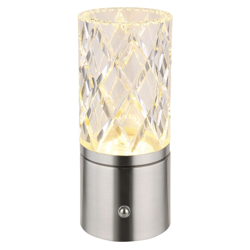 Globo - LED bordlampe m. touch-funktion dæmpbar LED/2,5W/3,7V 2700K/4000K/6500K 1800 mAh USB mat krom