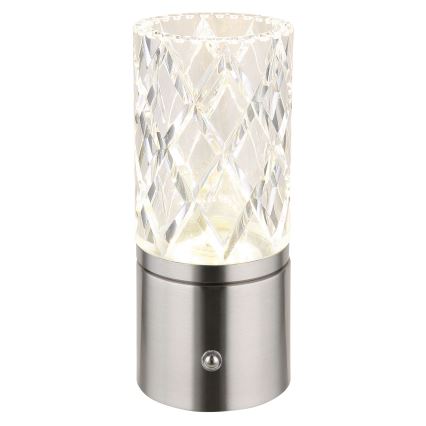 Globo - LED bordlampe m. touch-funktion dæmpbar LED/2,5W/3,7V 2700K/4000K/6500K 1800 mAh USB mat krom