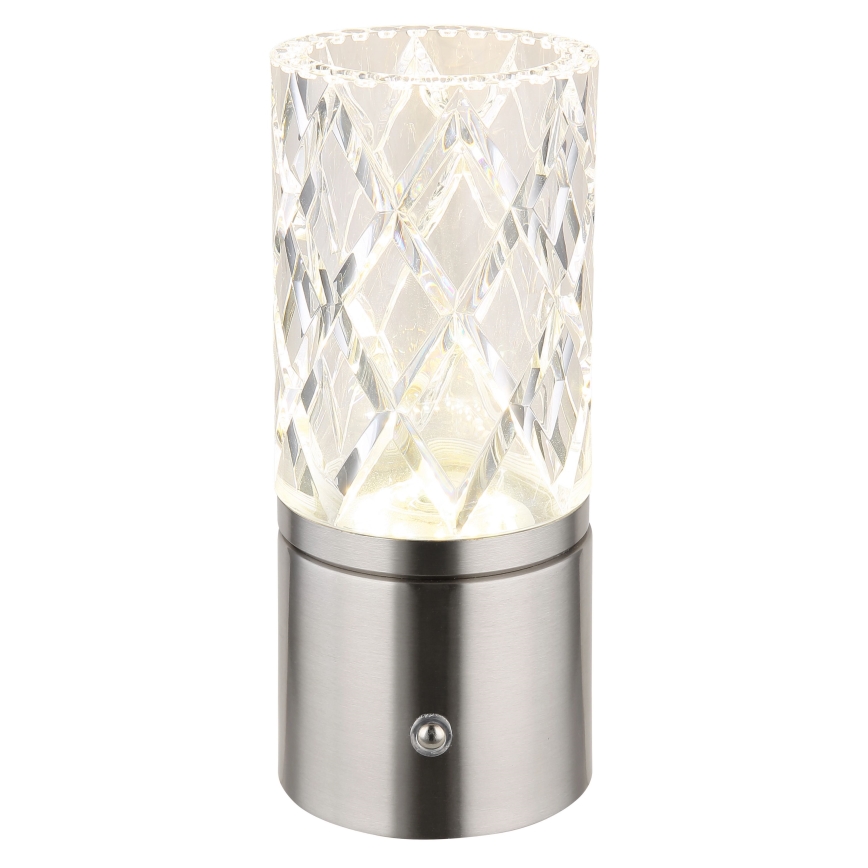Globo - LED bordlampe m. touch-funktion dæmpbar LED/2,5W/3,7V 2700K/4000K/6500K 1800 mAh USB mat krom