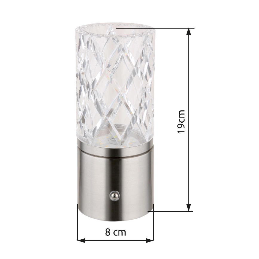 Globo - LED bordlampe m. touch-funktion dæmpbar LED/2,5W/3,7V 2700K/4000K/6500K 1800 mAh USB mat krom