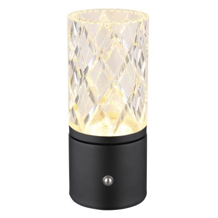 Globo - LED bordlampe m. touch-funktion dæmpbar LED/2,5W/3,7V 2700K/4000K/6500K 1800 mAh USB sort