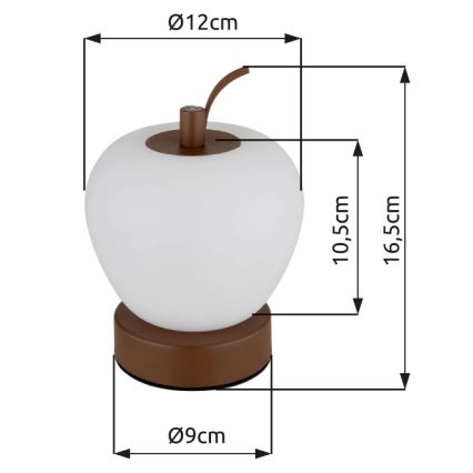 Globo - LED bordlampe m. touch-funktion dæmpbar LED/2W/3,7V 2700K/4000K/6500K 1200 mAh USB brun