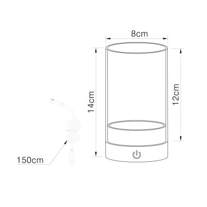 Globo - LED Udendørs dæmpbar genopladelig touch-funktion bordlampe LED/2W/3,7V 2700/4000/6500K 1200mAh IP44 grøn