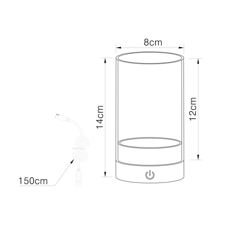 Globo - LED Udendørs dæmpbar genopladelig touch-funktion bordlampe LED/2W/3,7V 2700/4000/6500K 1200mAh IP44 grå