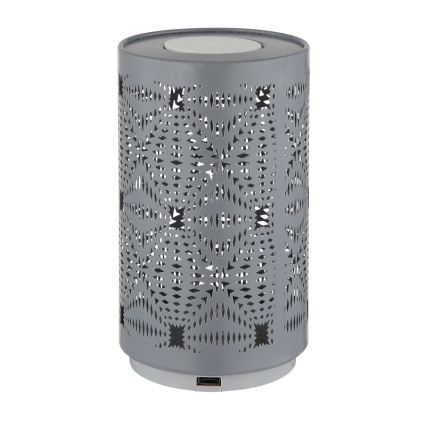 Globo - LED bordlampe m. RGB-farver og touch-funktion genopladelig LED/1W/5V 500 mAh grå
