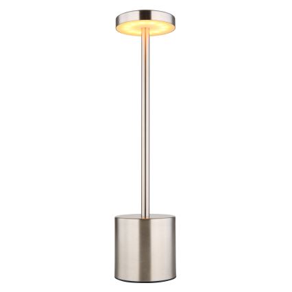 Globo - LED bordlampe m. touch-funktion dæmpbar LED/1,2W/3,7V 2000K/3500K/7000K 1200 mAh USB mat krom