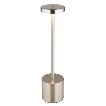 Globo - LED bordlampe m. touch-funktion dæmpbar LED/1,2W/3,7V 2000K/3500K/7000K 1200 mAh USB mat krom