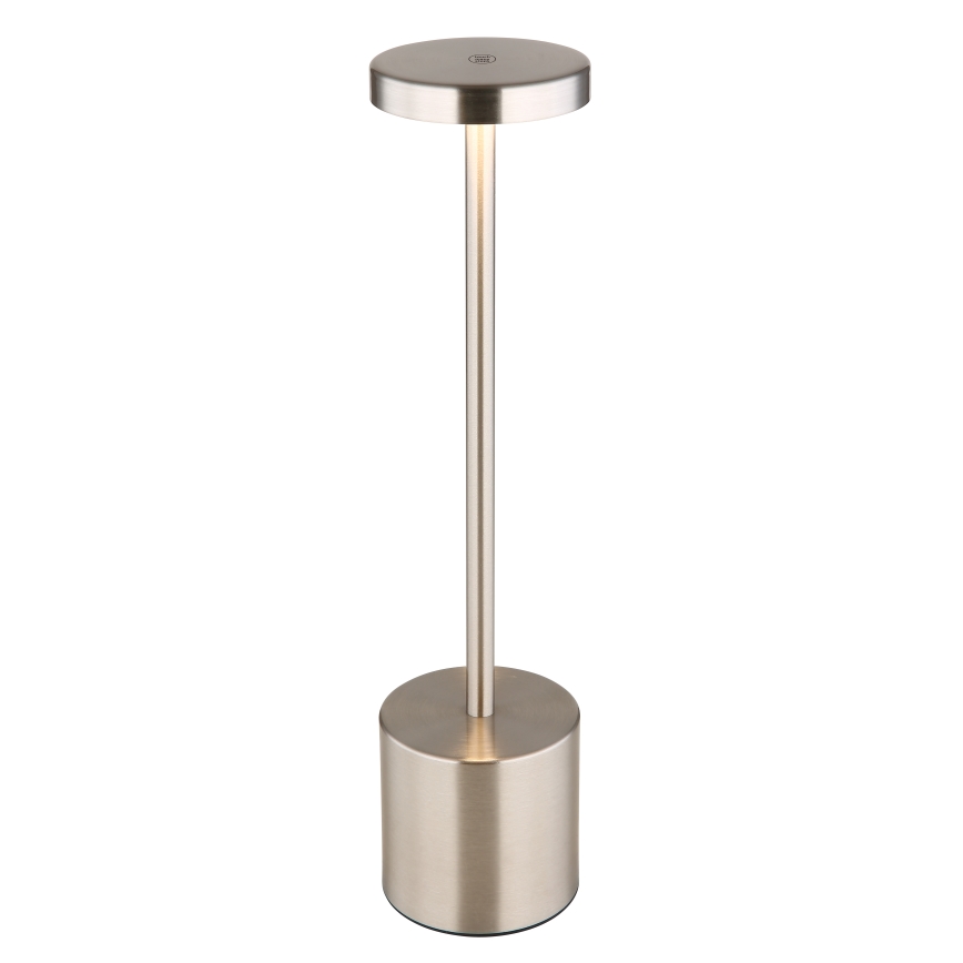 Globo - LED bordlampe m. touch-funktion dæmpbar LED/1,2W/3,7V 2000K/3500K/7000K 1200 mAh USB mat krom