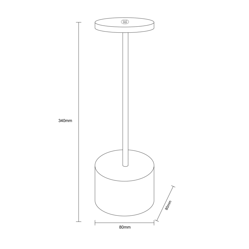 Globo - LED bordlampe m. touch-funktion dæmpbar LED/1,2W/3,7V 2000K/3500K/7000K 1200 mAh USB hvid