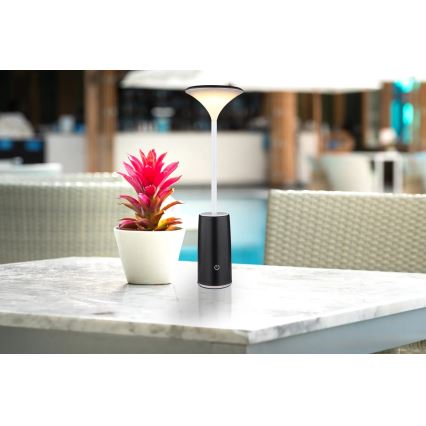 Globo - LED Genopladelig bordlampe m. touch-funktion dæmpbar LED/1,2W/3,7V 3000K 1500mAh sort