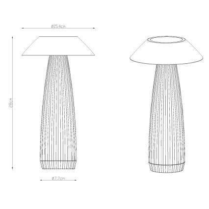 Globo - Genopladelig  LED bordlampe m. touch-funktion dæmpbar LED/1W/3,7V 3000K 1200mAh sort