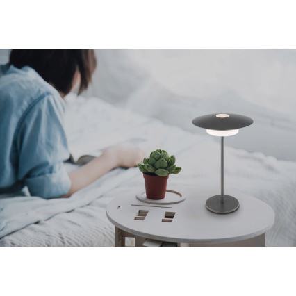 Globo - Udendørs LED bordlampe m. touch-funktion genopladelig LED/3W/3,7V 1800/2700/3000K IP44 1800 mAh grå