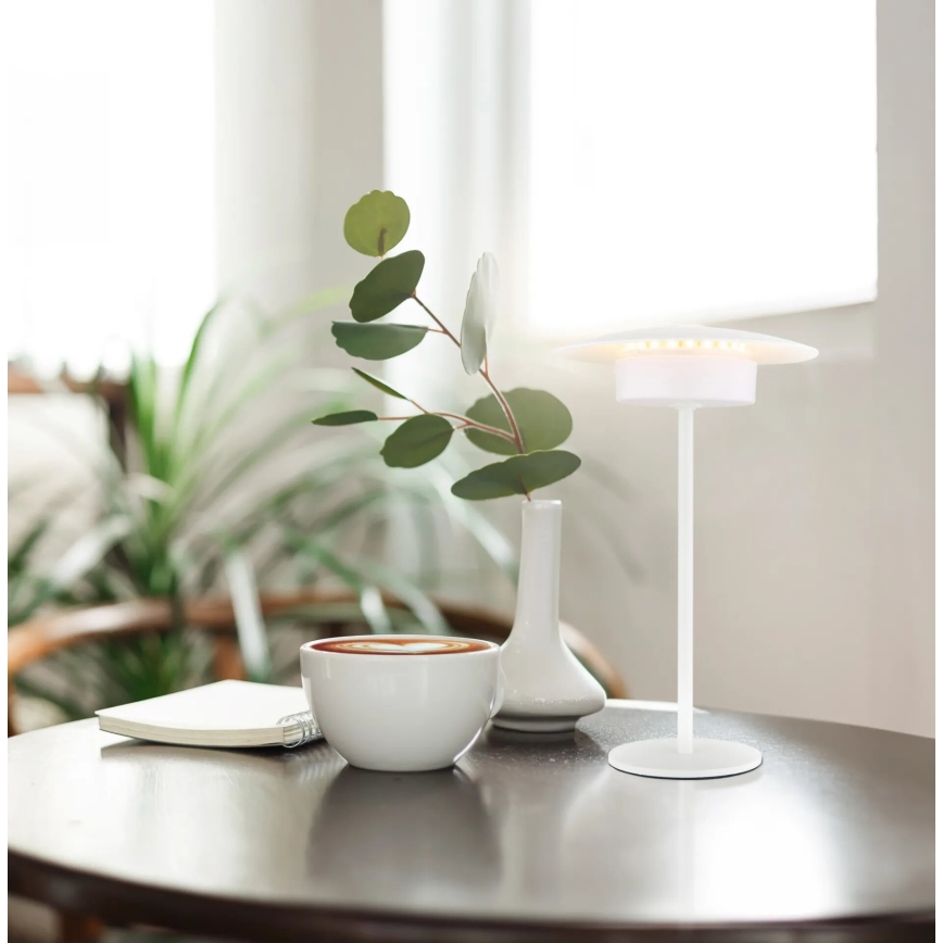 Globo - Udendørs LED bordlampe m. touch-funktion genopladelig LED/3W/3,7V 1800/2700/3000K IP44 1800 mAh hvid