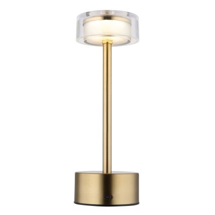 Globo - Genopladelig  LED bordlampe m. touch-funktion dæmpbar LED/2,5W/3,7V 2700/4000/6500K 1800mAh messing