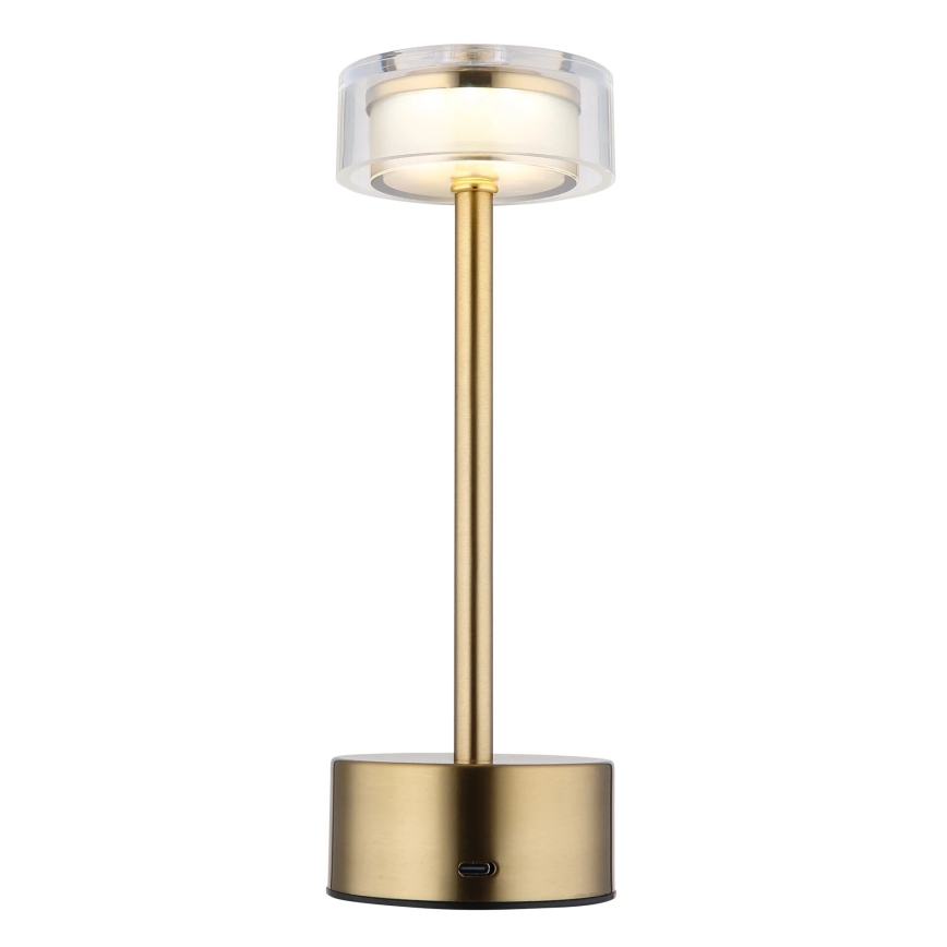 Globo - Genopladelig  LED bordlampe m. touch-funktion dæmpbar LED/2,5W/3,7V 2700/4000/6500K 1800mAh messing