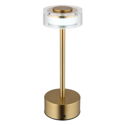 Globo - Genopladelig  LED bordlampe m. touch-funktion dæmpbar LED/2,5W/3,7V 2700/4000/6500K 1800mAh messing