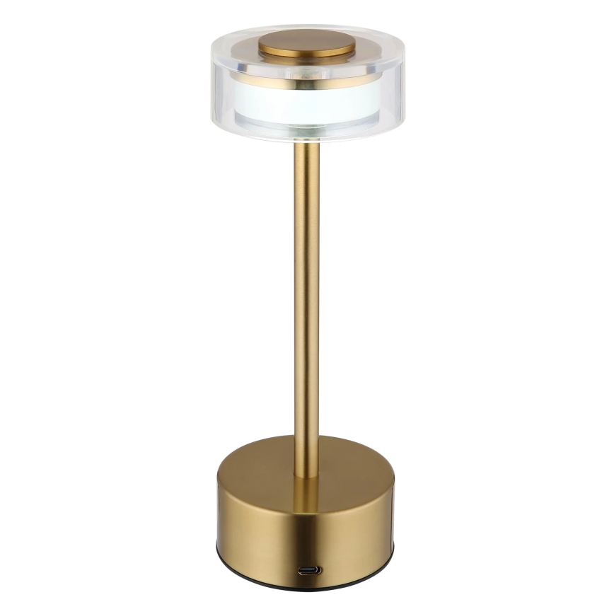 Globo - Genopladelig  LED bordlampe m. touch-funktion dæmpbar LED/2,5W/3,7V 2700/4000/6500K 1800mAh messing