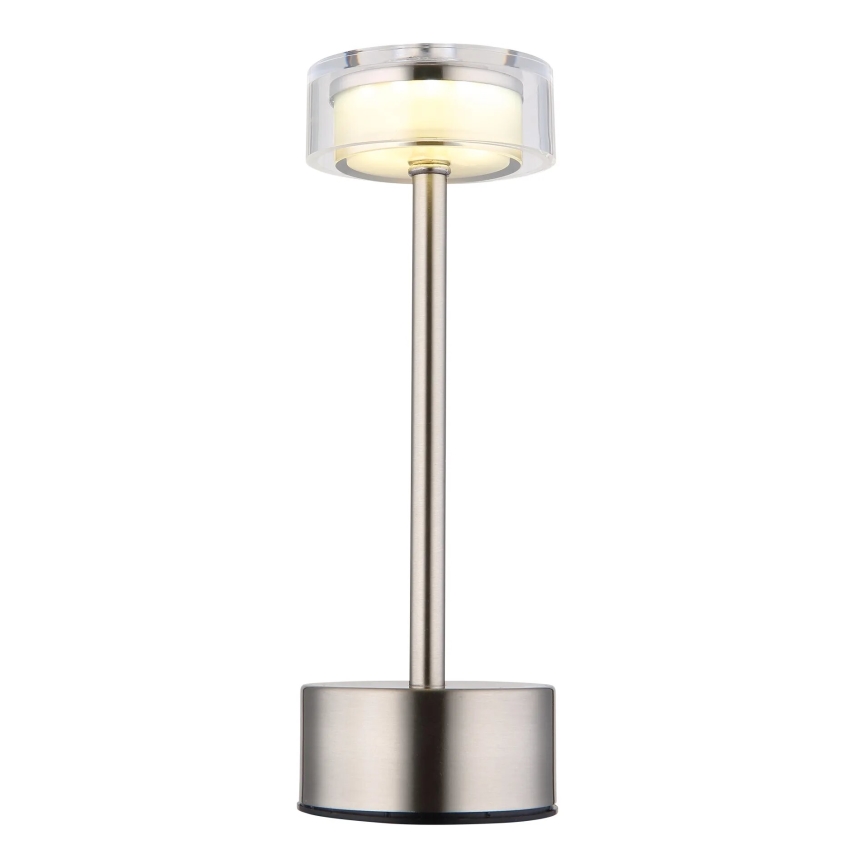 Globo - Genopladelig  LED bordlampe m. touch-funktion dæmpbar LED/2,5W/3,7V 2700/4000/6500K 1800mAh mat krom